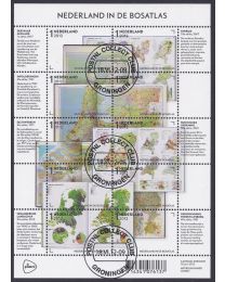 Nederland 2012: NVPH: V2937-2946: Nederland in de Bosatlas: velletje gestempeld