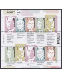 Nederland 2013: NVPH: V3059-3063: Nederlandse Schrijvers: velletje postfris