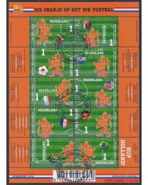 Nederland 2014: NVPH: V3187a-3196a: Oranje op het WK Voetbal: velletje gestempeld 1e druk