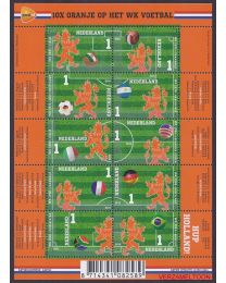 Nederland 2014: NVPH: V3187a-3196a: Oranje op het WK Voetbal: velletje postfris 1e druk