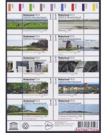 Nederland 2014: NVPH: V3209-3218: 175 jaar Unesco Werelderfgoed: velletje postfris