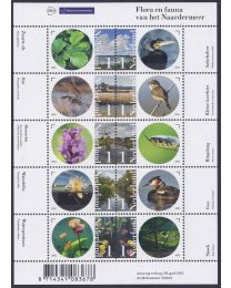 Nederland 2015: NVPH: V3289-3298: Flora en Fauna van het Naardermeer: velletje postfris