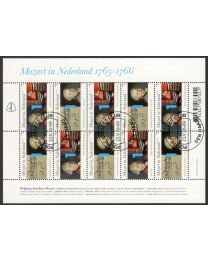 Nederland 2016: NVPH: V3414-3415: Mozart in Nederland: velletje gestempeld