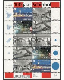 Nederland 2016: NVPH: V3447-3451: 100 jaar Schiphol: velletje postfris