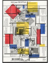 Nederland 2017: NVPH: V3515-3524: 100 jaar De Stijl: velletje gestempeld