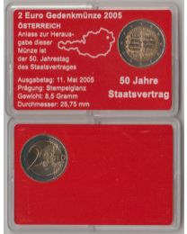 Oostenrijk 2005: Speciale 2 Euro unc: 60 Jaar Staatsverdrag in muntcapsule