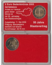 Oostenrijk 2005: Speciale 2 Euro unc: 60 Jaar Staatsverdrag in muntcapsule