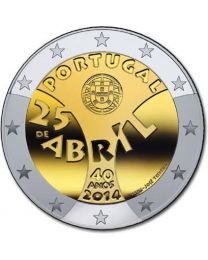 Portugal 2014: Speciale 2 Euro unc: 40 Jaar sinds Anjerrevolutie