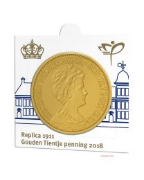 Nederland 2018: Penning in Munthouder: Replica eerste Gouden Tientje 1911