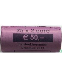Nederland 2011: Muntrol met 25 x Speciale 2 Euro: Erasmus