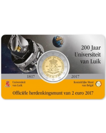 België 2017: Speciale 2 Euro unc:  "Universiteit Luik"  in Coincard NL 