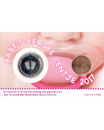 Nederland 2017: Coincard: Geboorteset - Baby's eerste centje 2017 Meisje 