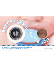 Nederland 2017: Coincard: Geboorteset - Baby's eerste centje 2017 Jongen