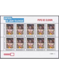 Nederland 2011: NVPH: V2751-Ac-27: "Ontdek 60 jaar Televisie": Pipo de Clown: velletje postfris