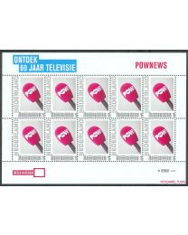 Nederland 2011: NVPH: V2751-Ac-14: "Ontdek 60 jaar Televisie": Pownews: velletje postfris