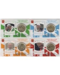 Vaticaan 2016: Coincard Nr. 10+11+12+13 met 50 cent en postzegel