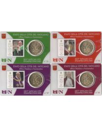 Vaticaan 2017: Coincard Nr. 14+15+16+17 met 50 cent en postzegel