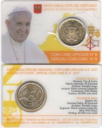 Vaticaan 2017: Coincard Nr. 8 met 50 cent