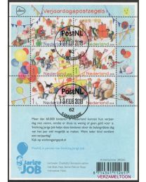 Nederland 2018: NVPH: V3614-3619: Verjaardagspostzegels velletje gestempeld