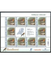 Nederland 2011: NVPH: V2791-Aa-53: "Vogels in Nederland": Roodborst: velletje postfris